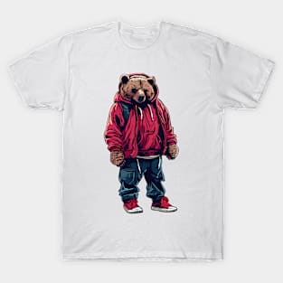 Bear wearing hip hop style T-Shirt